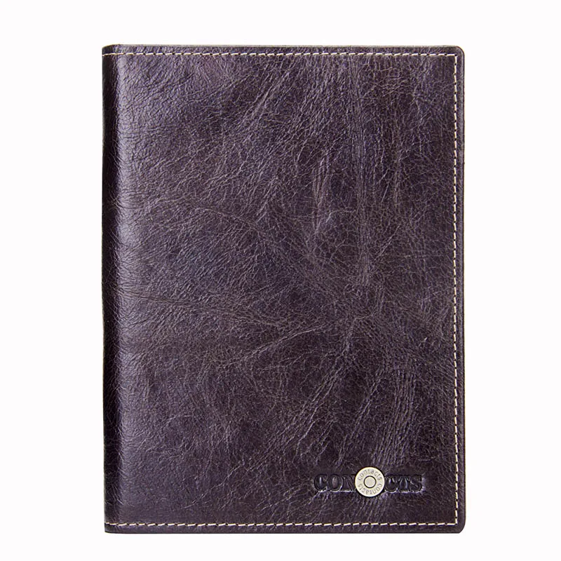 Винтажный кошелек из натуральной кожи, держатель для паспорта, дорожная сумка, кошелек для монет, кошельки для кредитных карт для мужчин, фирменный дизайн - Цвет: Coffee