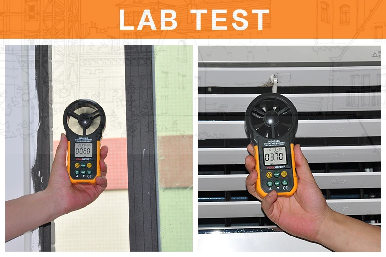 PEAKMETER MS6252A ручной воздушный цифровой анемометр Высокая точность Тестер громкости ветер ускоряющий инструмент