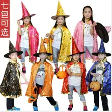 Boy Girl Kids Children Christmas Halloween Witch Wizard Cloak Gown Robe and font b Hat b