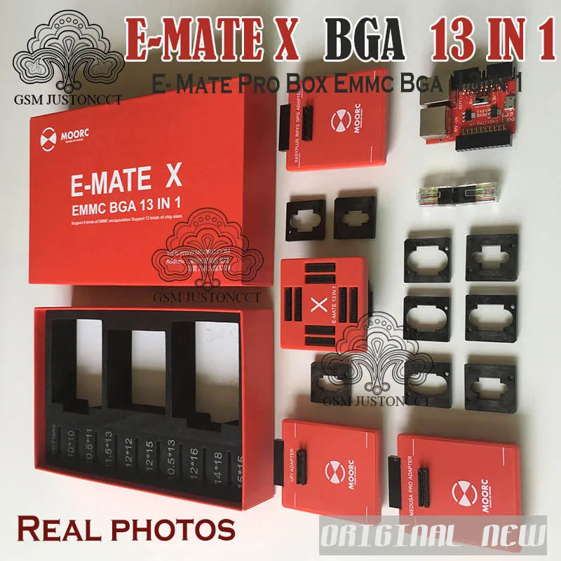 MOORC E-MATE X E маtе Pro коробка EMMC BGA 13 в 1 поддержка 100 136 168 153 169 162 186 221 529 254