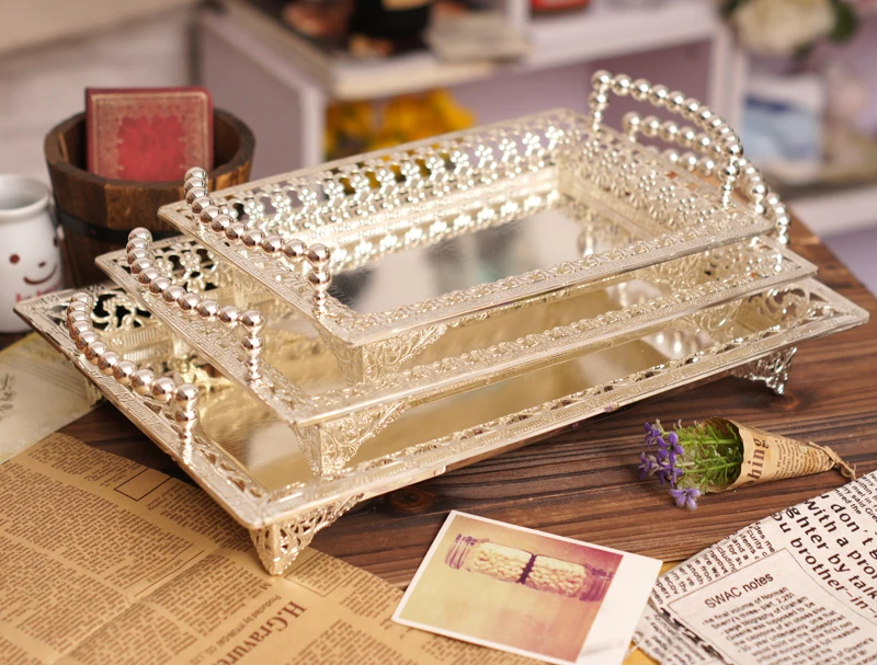 Luxury Serving Trays gold siliver  (11)