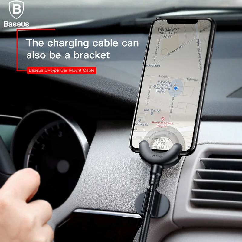 Baseus font b Car b font Phone Holder for iPhone X 8 7 6 5S 360