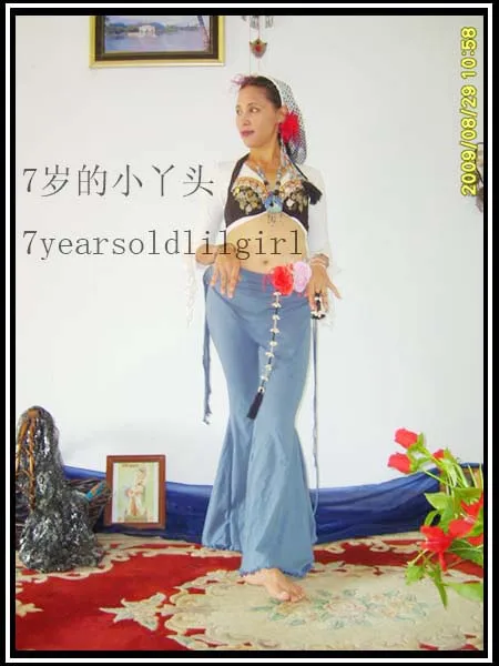 

Lycra cotton tribal Belly dance flare Pants with skirt AC20