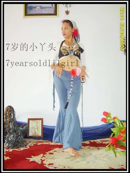 

Lycra cotton tribal Belly dance flare Pants with skirt AC20