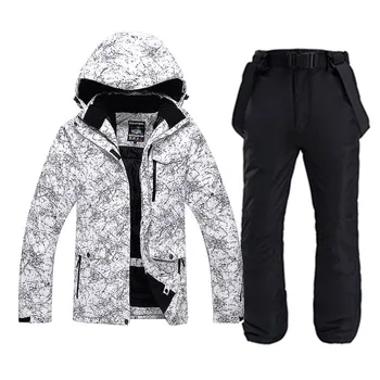 

Winter Warm Men Women Ski Suit New Hooded Jacket+Pants Winter Waterproof Snowboarding Set Male Outdoor Windproof Snow Jacket