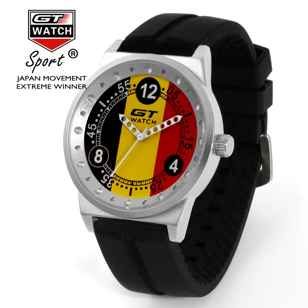 GT Watch Men Fashion Brand Watches Germany Flag F1 Sport Watches Silicone Strap Quartz-Watch relogio masculino reloj hombre original brand samson germany pressure reducing regulator valve 4708 45