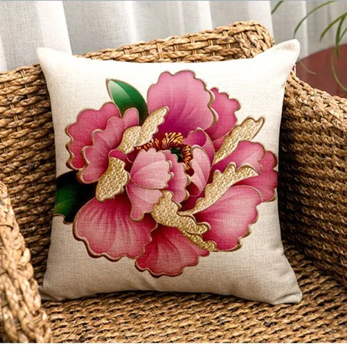 

Plant bright flowers Colorful Pillow Cover Pillow case home decorative Linen Pillow Cushion Cover sofa Cushion