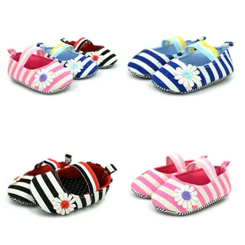 

Newborn Toddlers Prewalker Boy Girl Striped First Walkers Footwear Infant Kids Casual Crib Shoes For 0-9 Months Baby M09