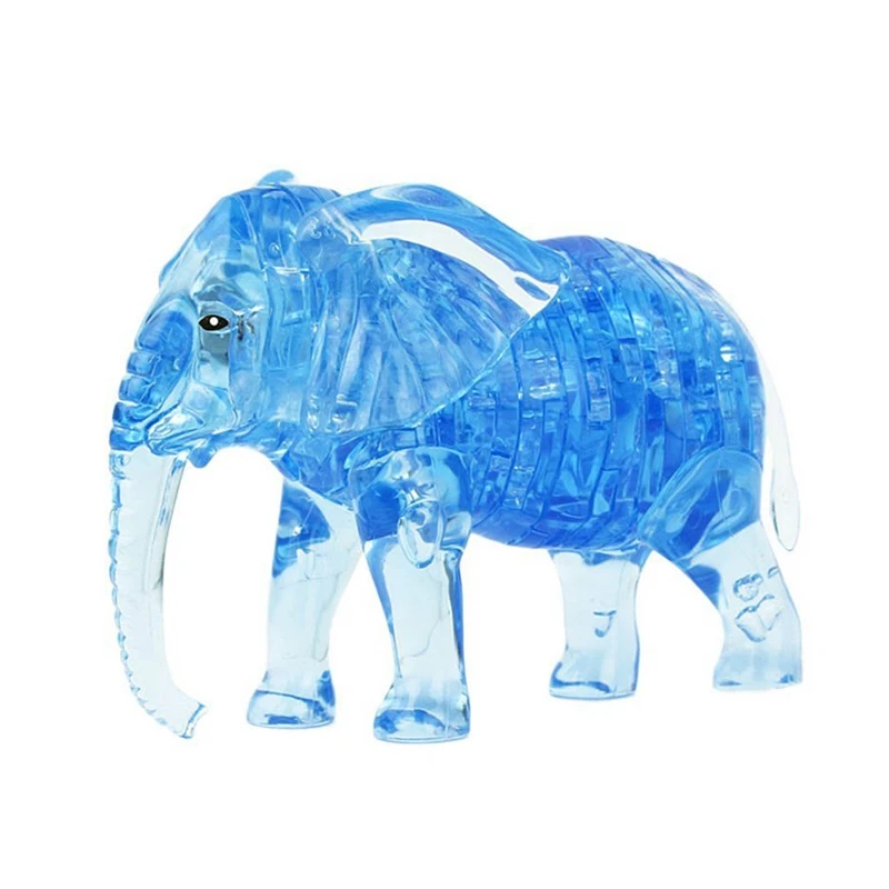 DIY 3D головоломка Кристалл Сделай Сам Игрушечная модель украшения подарок для детей Слон синий обучающая игрушка подарок развивающие