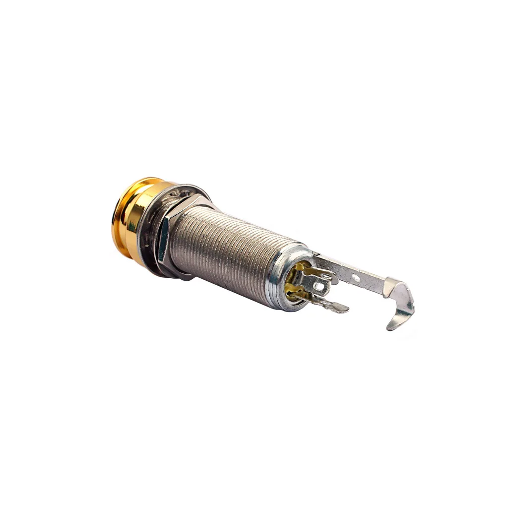 Cylinder Style Bass Guitar End Pin Endpin Output Jack 1/4'' Stereo Jack Socket Plug For Acoustic Electric Guitar Bass Mandolin