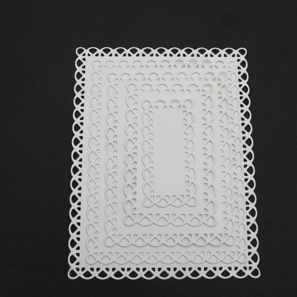 

Nested Stitched Scallop Rectangle Frame Metal Cutting Dies DIY Etched Dies Craft Paper Card Making Scrapbooking Embossing2019