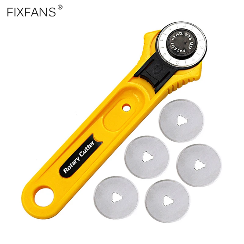28mm-Rotary-Cutter-with-5pcs-Blades-for-Cutting-Fabric-Leather-Paper-Vinyl-Craft-DIY-Sewing-Quilting-Tools