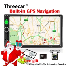 2din Car Radio GPS Navigation Player MP5 7 inch Touch FM Audio USB Auto Autoradio Bluetooth Rear View Camera tape recorder 7010G