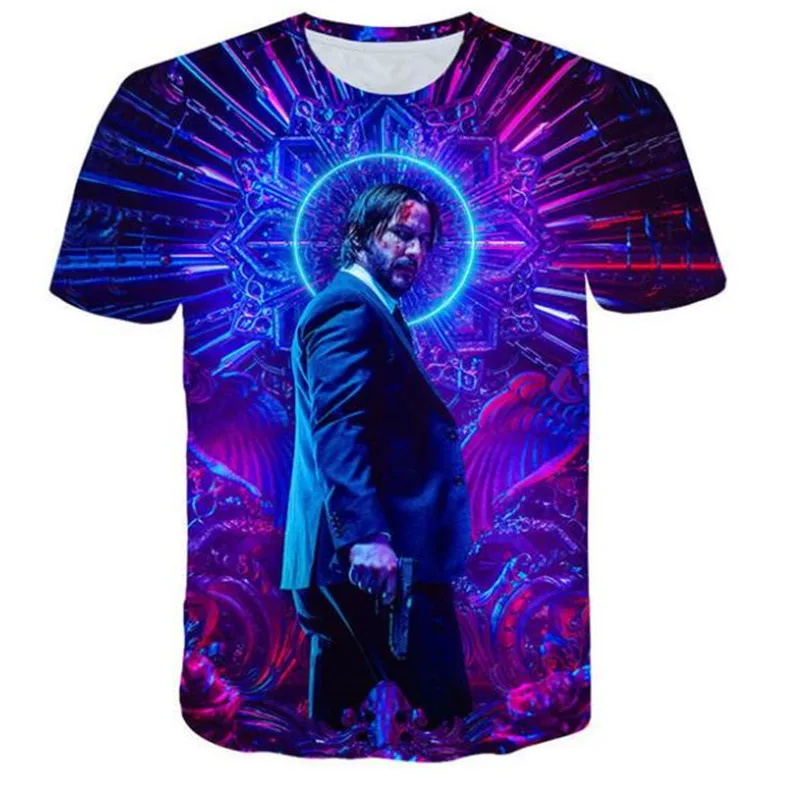 

T-Shirt John Wick the Boogie Man Movie 3d print John Wick: Chapter 3 - Parabellum tshirt o-neck short Keanu Reeves Killer xs-5x