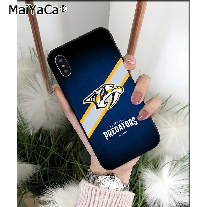 MaiYaCa Nashville Predators ТПУ Мягкие аксессуары для телефонов чехол для телефона для iPhone 5 5Sx 6 7 7plus 8 8Plus X XS MAX XR