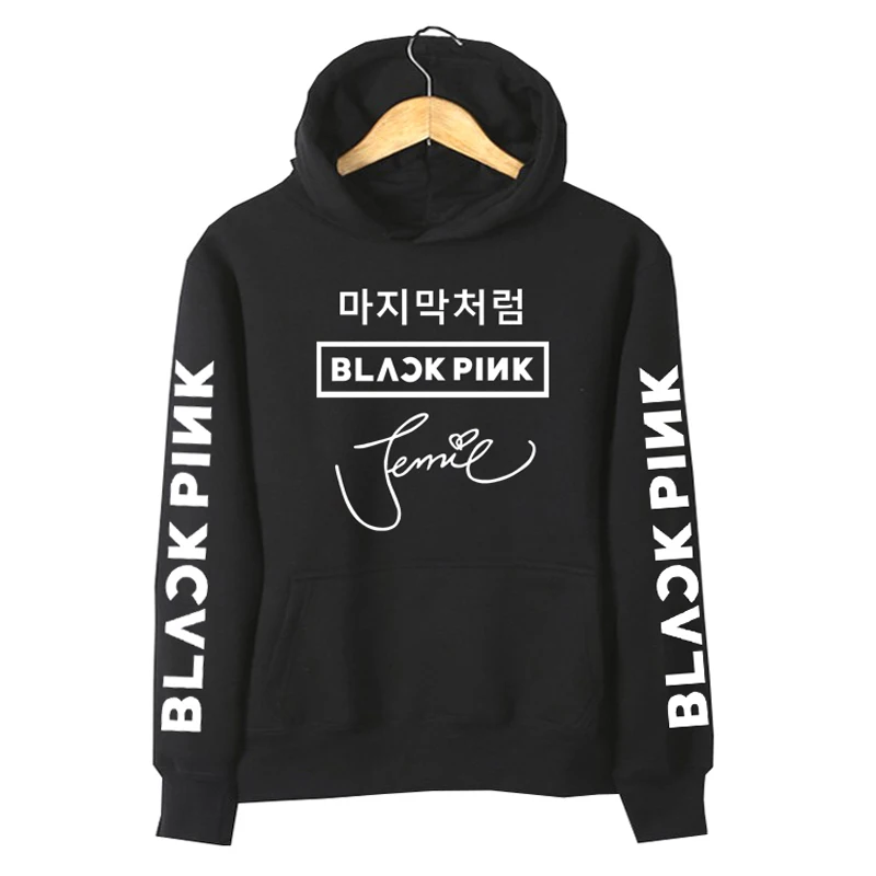  Kpop Girl Group Blackpink Signature Printed Hoodies for Girls Lalisa Lisa Jisoo Jennie Rose Fans Ho