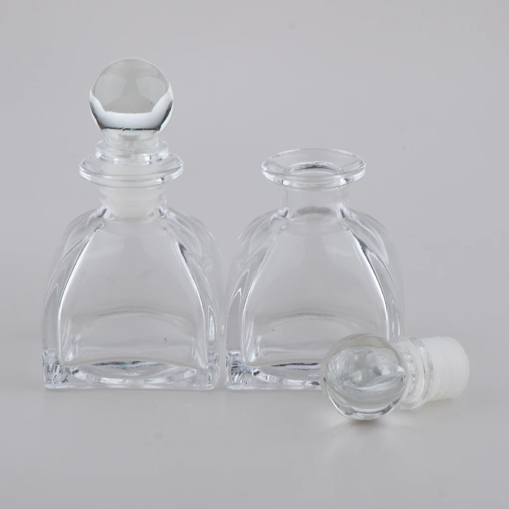 

4 Pack 50ml Reusable Round Glass Bottles with Globular Cover Fragrance Accessories for DIY Reed Diffuser Aromatherapy Spa
