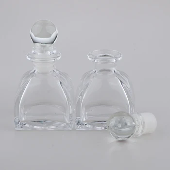 

4 Pack 50ml Reusable Round Glass Bottles with Globular Cover Fragrance Accessories for DIY Reed Diffuser Aromatherapy Spa