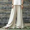 Johnature – pantalon à jambes larges en coton et lin pour femmes, couleur unie, Style japonais, taille élastique, Vintage, nouvelle collection 2022 ► Photo 2/6
