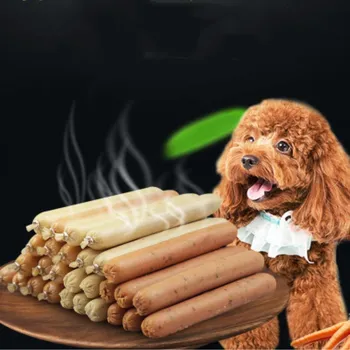 

New Two Flavors Taste 50 pcs Pet Ham Hot Dog 850g Dog Cat Snack Healthy Low Fat Delicious Add Seaweed Nutritious Sausage