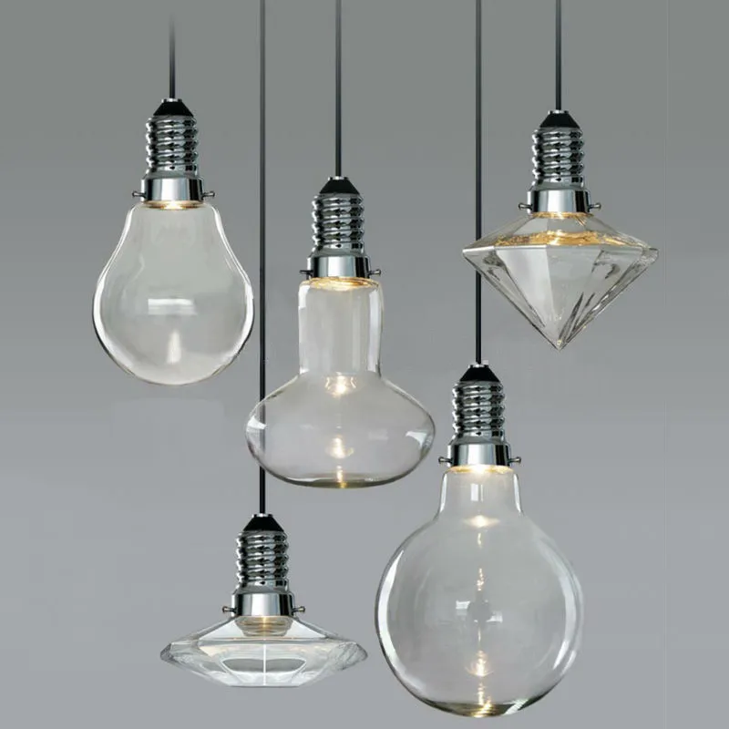 Modern Pendant Light Clear Glass bulb Loft Decor Pendant Lamp E27 110V