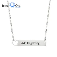 Personalized Targhetta Collana con Cuore Personalizzato Nome Bar Collane per Monili Delle Donne del Regalo per la Fidanzata (JewelOra NE101788)