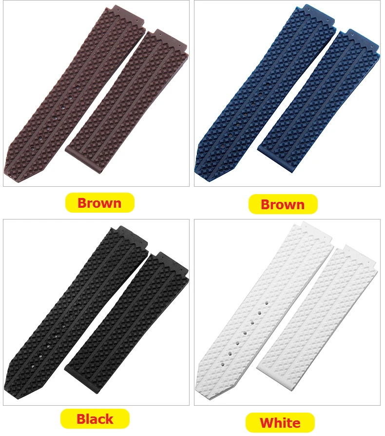 Высокое качество резиновый силиконовый ремешок для часов 25*19 мм для Hublot ремешок для большого взрыва ремень часы ремешок Бабочка Пряжка браслет слово на