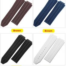 Высокое качество резиновый силиконовый ремешок для часов 25*19 мм для Hublot ремешок для большого взрыва ремень часы ремешок Бабочка Пряжка браслет слово на