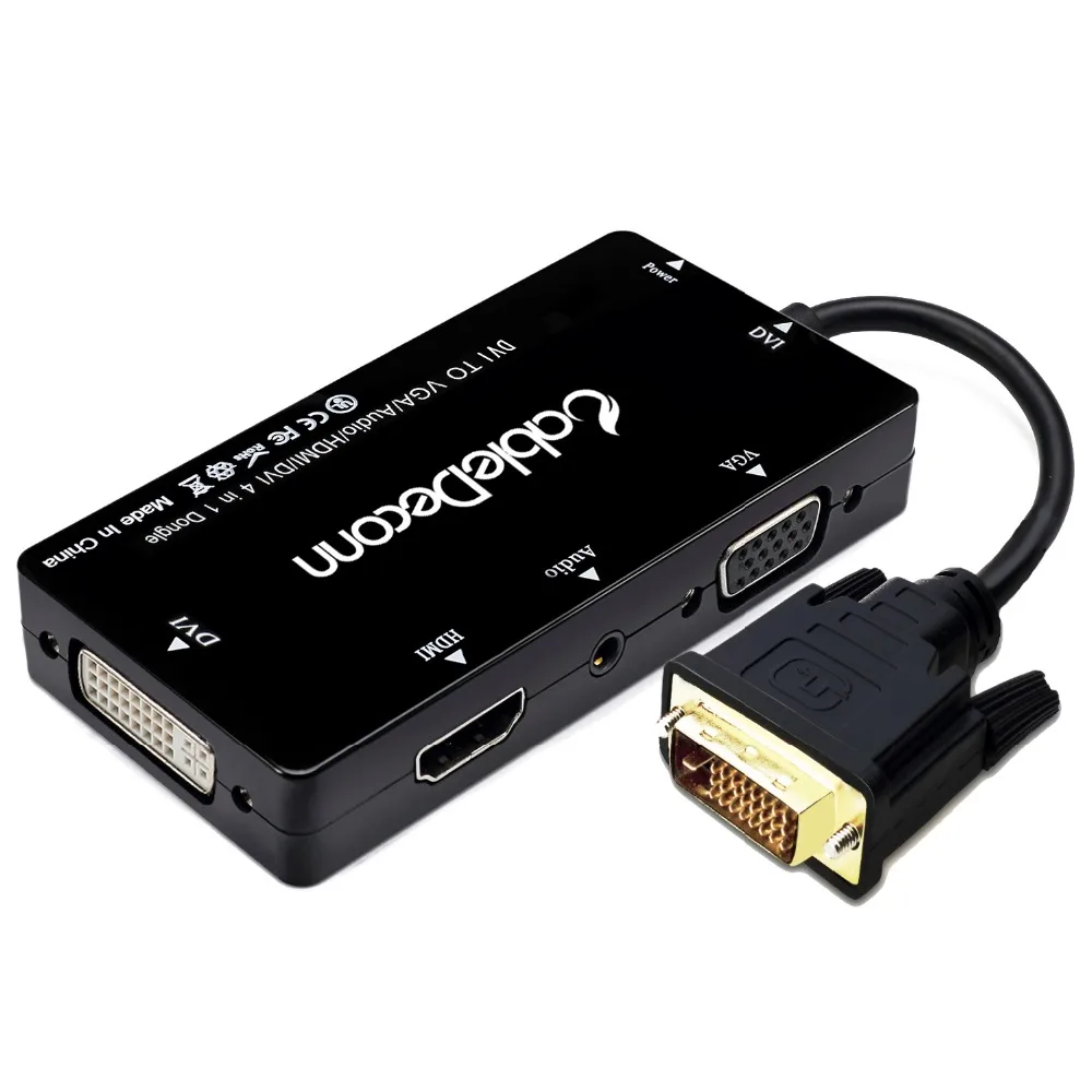 Dvi 24 + 1 для конвертер-Переходник VGA dvi hdmi 4 к адаптер 3,5 мм jack и видео кабель hdmi концентратор многопортовый 4in1 конвертер для HDTV мониторы