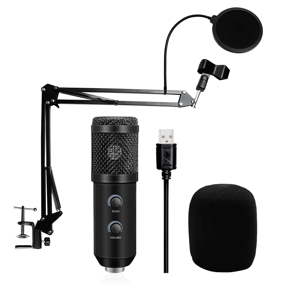 Microfone para pc Microfone com Suporte Atualizado Microfone Condensador Karaoke Tripé & Filtro Pop bm 800 900 Usb