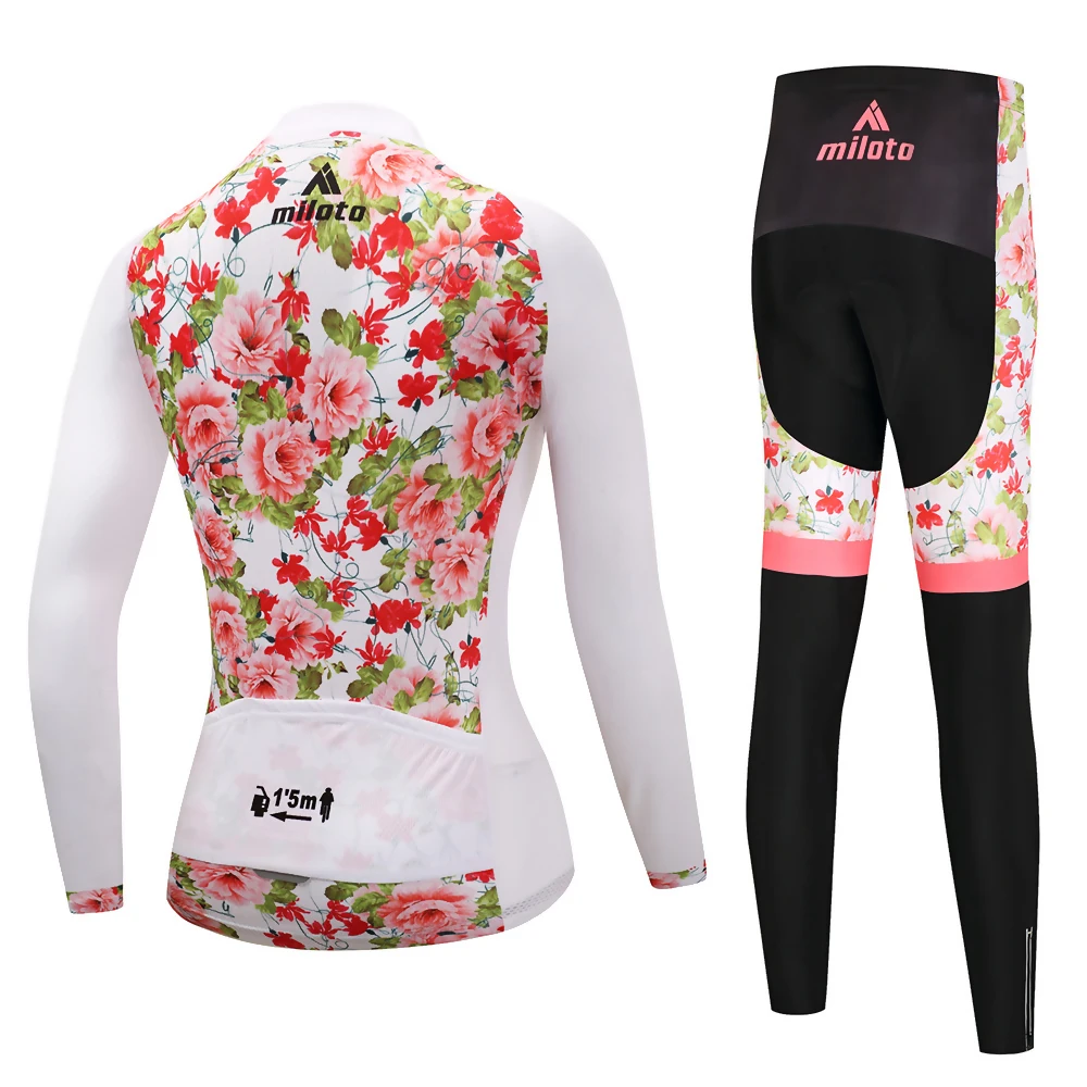 MILOTO наивысшего качества Зимняя Теплая Флисовая одежда велосипедная MTB Джерси велосипедные наборы женский набор трикотажных брюк для велоспорта