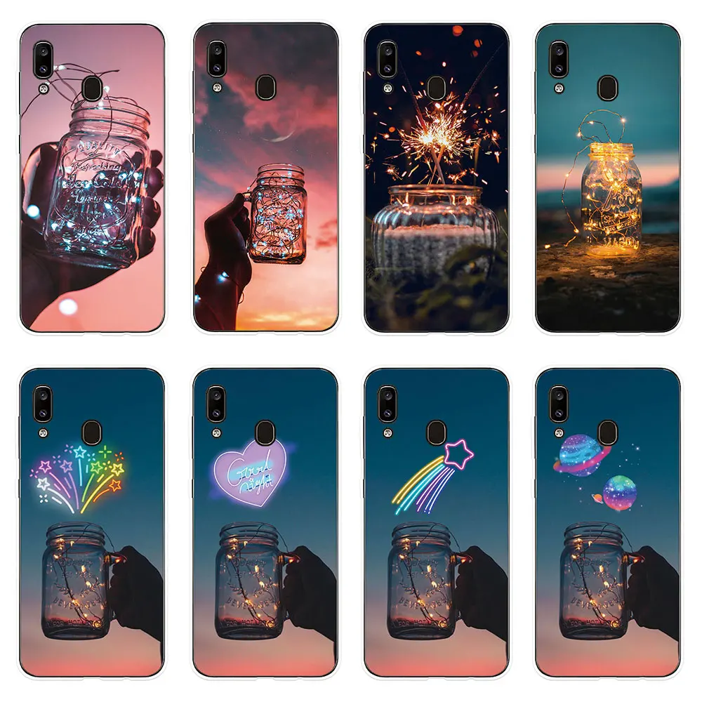 

Phone Case For Samsung Galaxy A10 A20 A20e A30 A40 A50 A60 A70 A80 A90 Cover Glowing Bottles for Samsung M10 M20 M30 Case