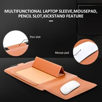 תיק למחשב 4 ב עור 1 שרוול עבור 13 ה- MacBook Air 15 13 Pro 15 תיק למחשב נייד 14 אינץ עור עכבר מחברת תיק לעמוד נייד עם ידית (5)