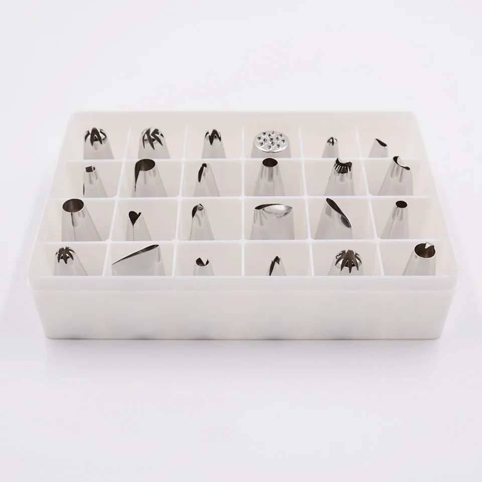 Baking Tools Silicone Nozzles for Cream 24PCS Stainless Steel Nozzle+One Pastry Bag Cake Decorating Tips set 1
