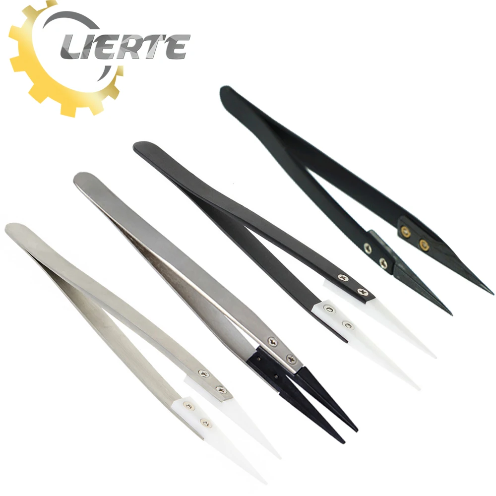 Lierte Ceramic Heat Resistant Tweezers Durable Stainless Steel Non
