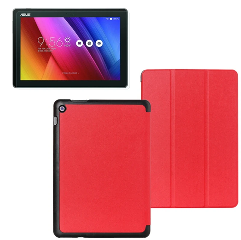 1x Ясно экран протектор, ультра тонкий магнитный Folio Stand кожаный чехол Smart Cover для Asus ZenPad 10 Z300C Z300CL Z300CG