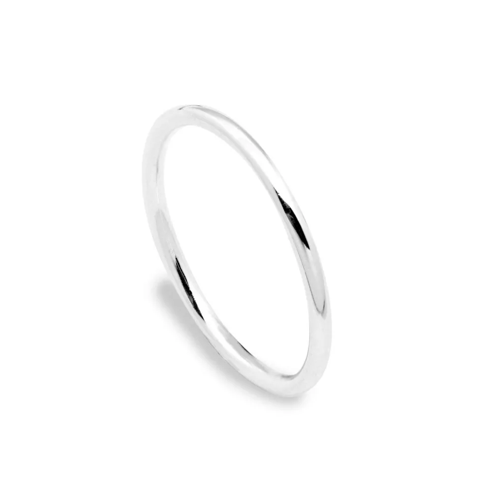 

Simple Trendy Smooth Circle White/Rose 925 Sterling Silver Pinky Finger Ring