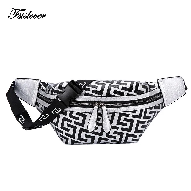 

2019 New Fanny Waist Bag Women Casual Pu Leather Chest Bag Outdoor Sports Oxford Cloth Zipper Shoulder Bag Travel Beach Belt Bag
