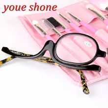 Youe shone макияж очки для чтения Вращающиеся Очки для чтения Модные женские