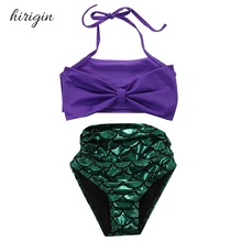 Hirign бренд Смешанный хлопок Обувь для девочек Русалочка бикини костюм для плавания Одежда заплыва костюм принцессы купальник