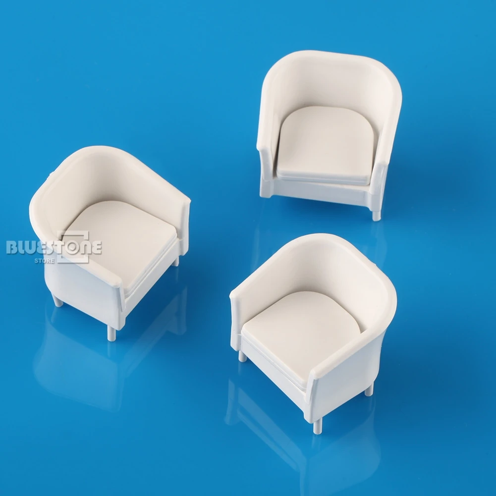 8pcs White Chairs Model Simple style 1 25 G Dollhouse Miniature Furniture