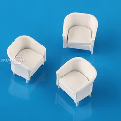 8 шт. белые стулья Модель простой стиль 1/25 г кукольный домик миниатюрная мебель