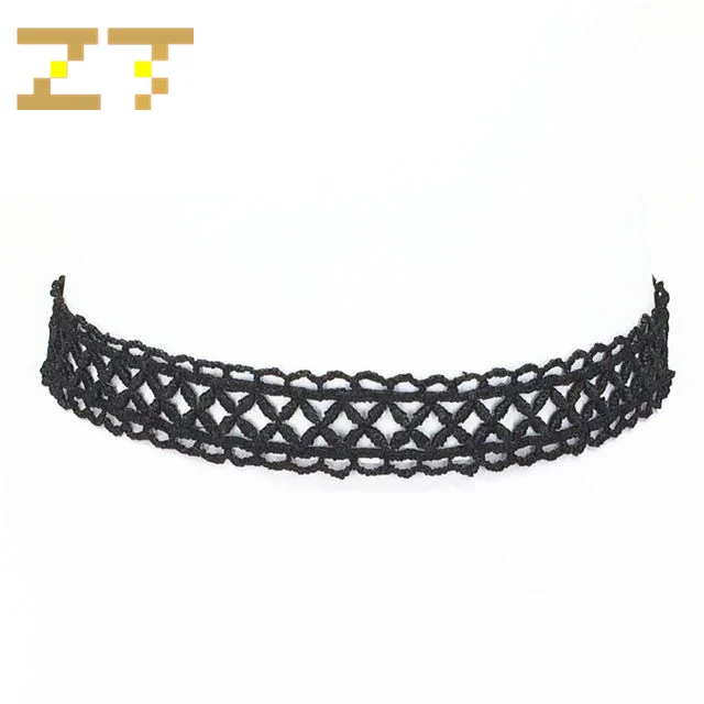 

Hot Sale China Supplier Gothic Black Lace Cross Patterned False Collar Statement Choker Necklace for Women Summer Jewelry Bijoux