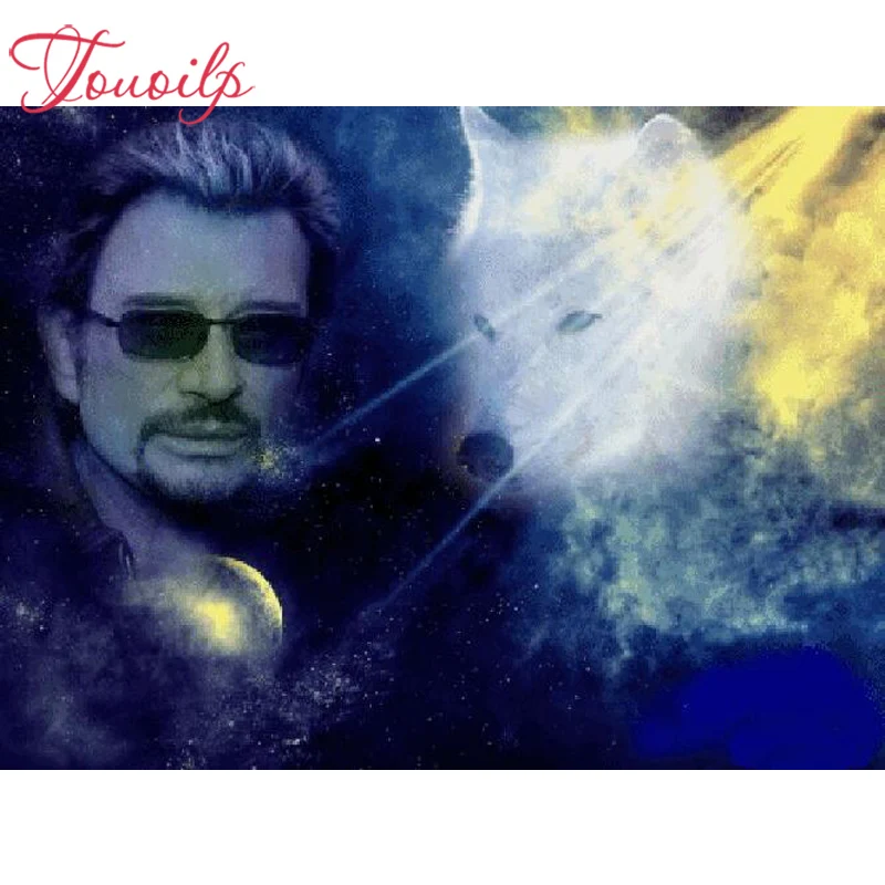 

TOUOILP 5D DIY Diamond Painting johnny hallyday Embroidery Diamond Painting Cross Stitch Resin Square&round Diamond Oil painting