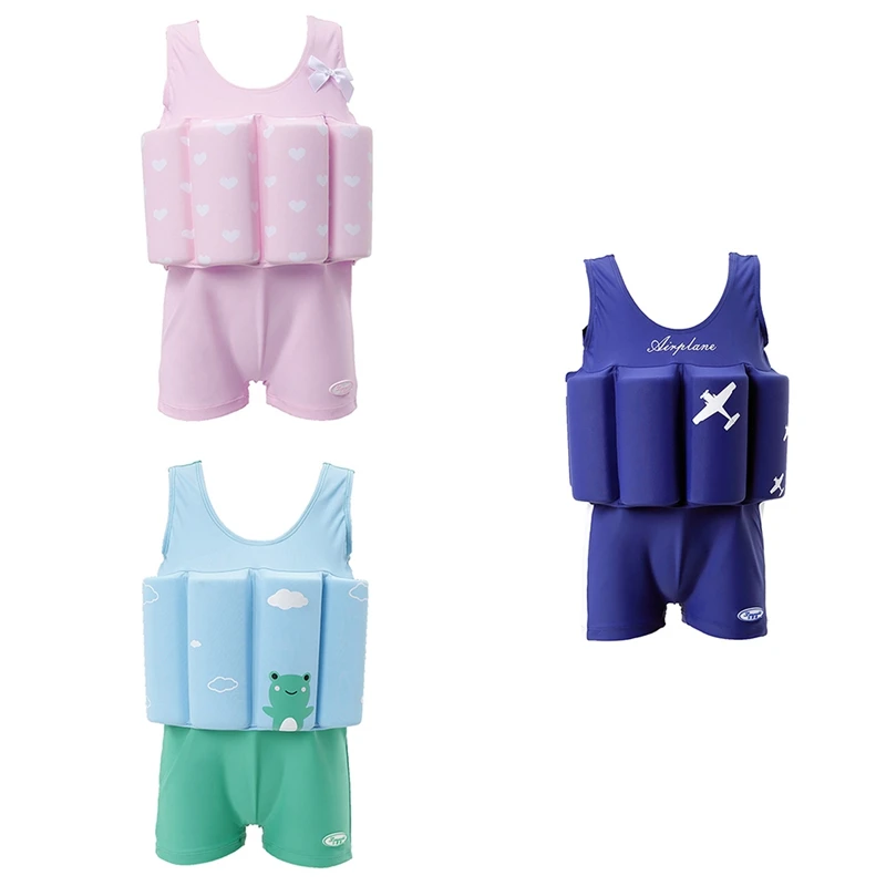 Children Buoyancy Swimsuit Boys Girls Foam Guard Swimsuit One Piece Swimming Suit Learning To Swim Waist Water Cloth Sport Suit