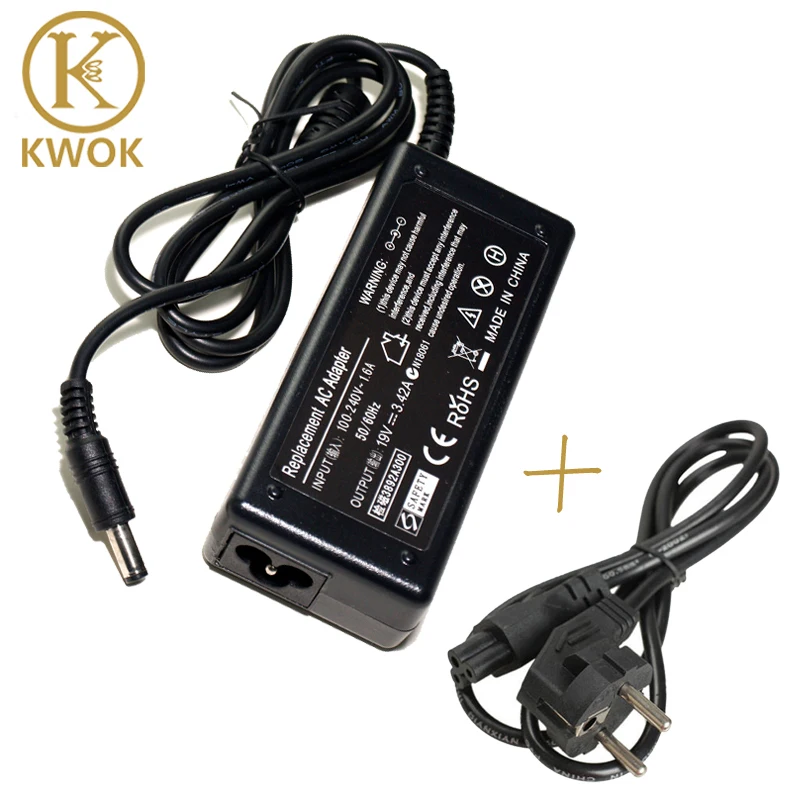 EU Power Cord Cable + 19V 3.42A AC Laptop Adapter For asus Charger Notebook Charger Carregador
