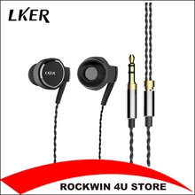 2018 New Lker i8 Metal In ear Earphones Dual Dynamic Heavy Bass Earphones Dynamic Hifi Music