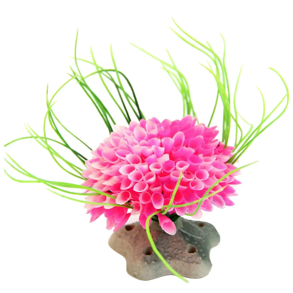 1 шт. 5 цветов пластиковые аквариумные растения чудо трава орнамент Декор Пейзаж для аквариума# F - Цвет: Розовый