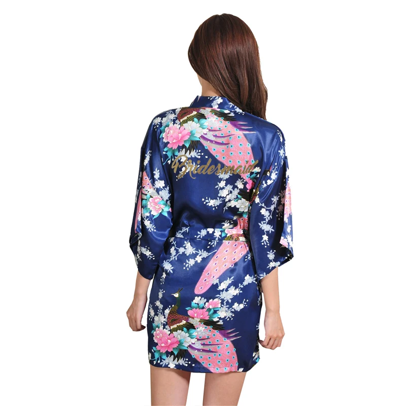 VLENATLNO Wedding Bride Bridesmaid Floral Robe Satin Rayon Bathrobe Nightgown For Women Kimono Sleepwear Flower Plus Size
