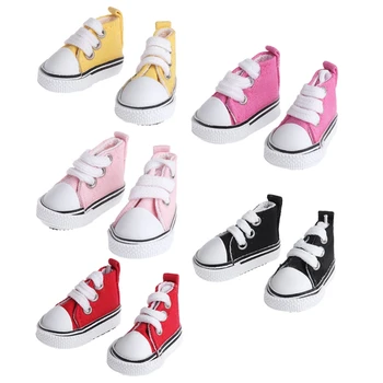 

5cm Doll Shoes Accessories Canvas Fashion Summer Toys Mini Sneakers Denim Boots Oct20-A
